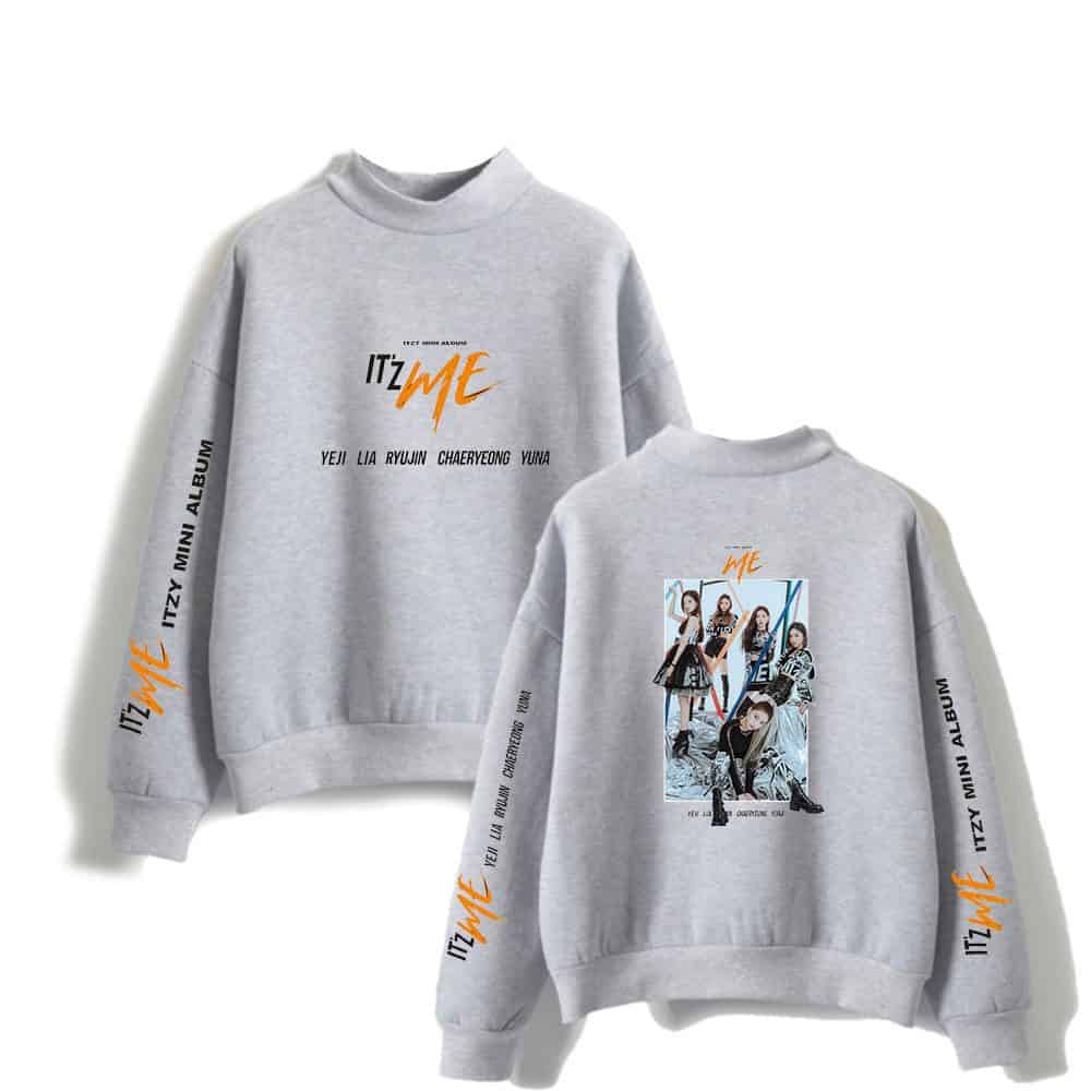 Black and gray Justin Bieber swag graphic sweatshirts with bold text and group photo design for fans.