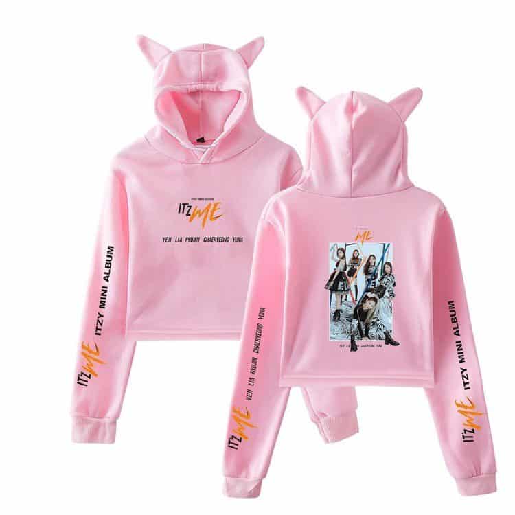Pink Justin Bieber swag hoodie with animal ears and graphic print, perfect for fans of the pop star's merchandise collection. A trendy and stylish piece for casual wear and showing fandom.