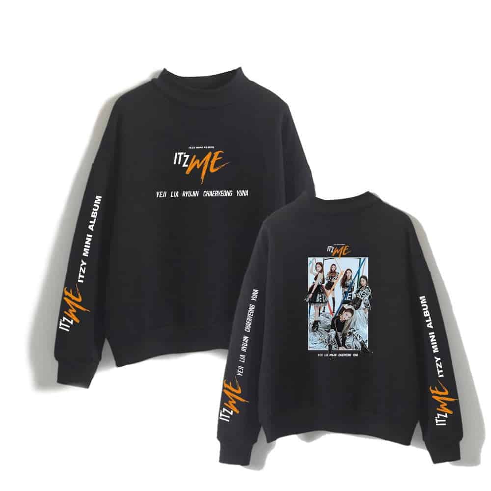 It'z me sweatshirt merch featuring BTS mini album and girl group photo design, perfect for Justin Bieber swag fans, stylish and comfortable streetwear.