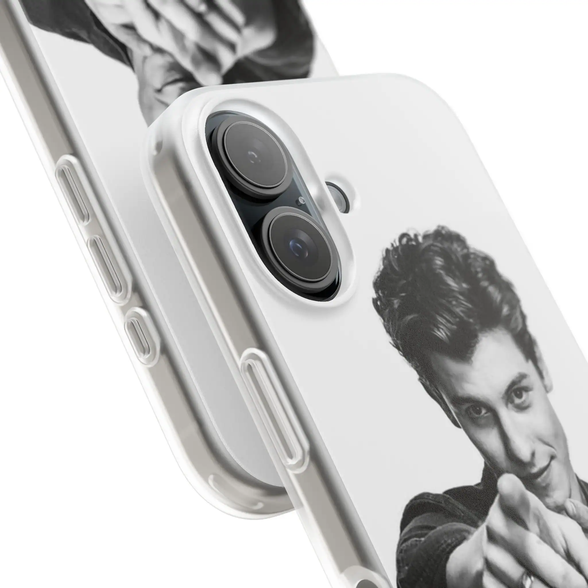 Justin Bieber swag merchandise custom phone case with black and white portrait of the pop star.