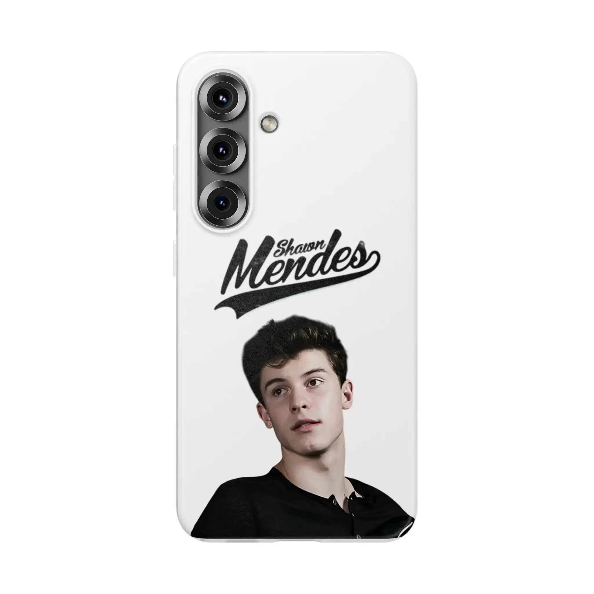 Justin Bieber swag merch phone case featuring a stylish photo of a young man with "Shawn Mendes" text. Perfect for fans of pop icons who want to showcase their trendy vibe.