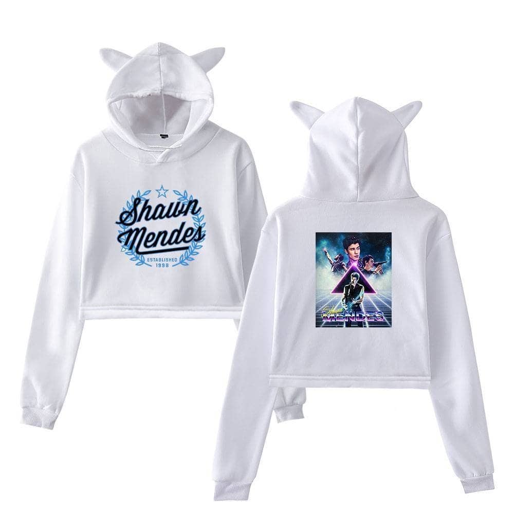 Justin Bieber swag merch hoodie with animal ears, featuring Shaun Mendes themed design and vibrant graphic print on the back. Perfect for fans who want trendy, celebrity-inspired streetwear.