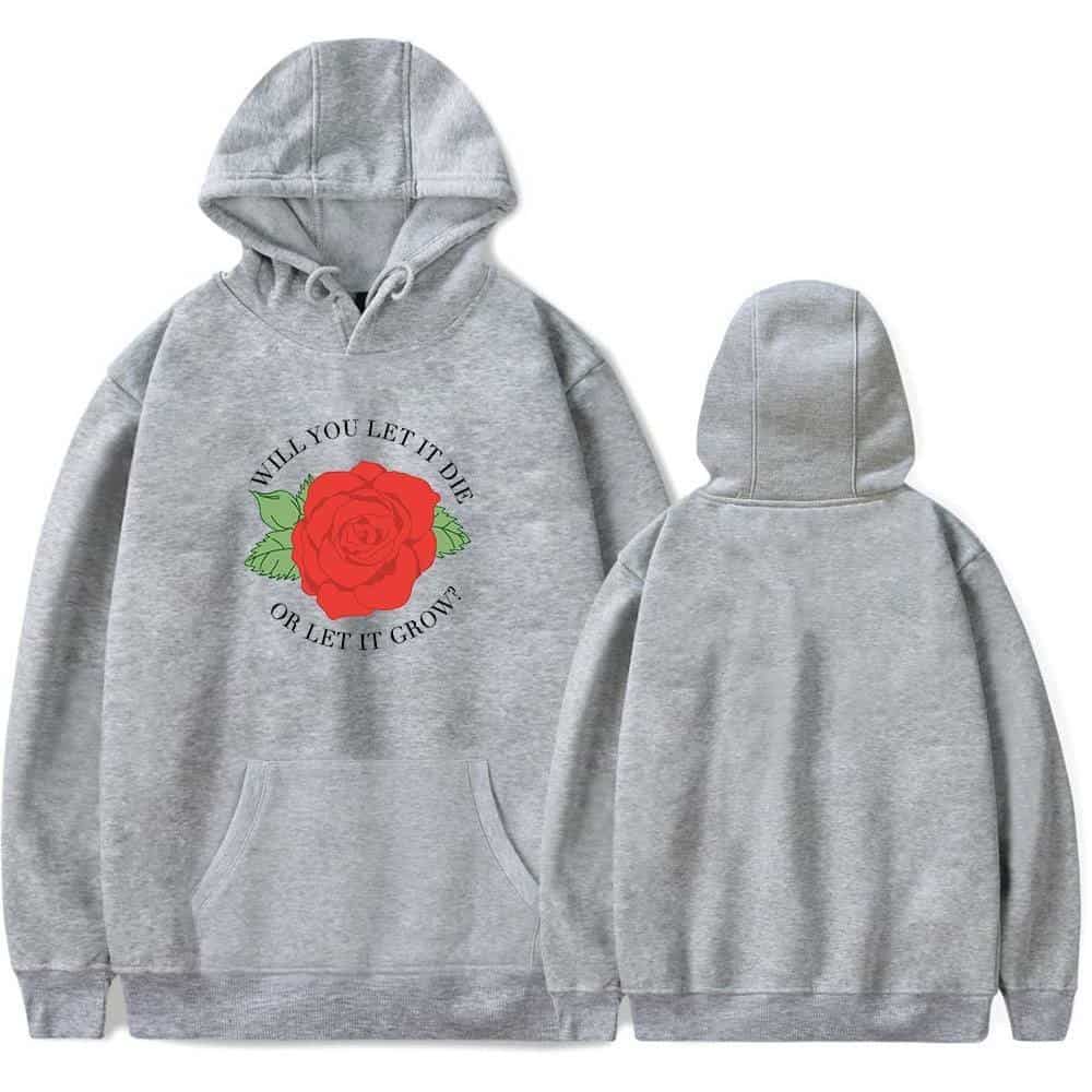 Rose graphic hoodie with motivational quote for fans of Justin Bieber swag merch.
