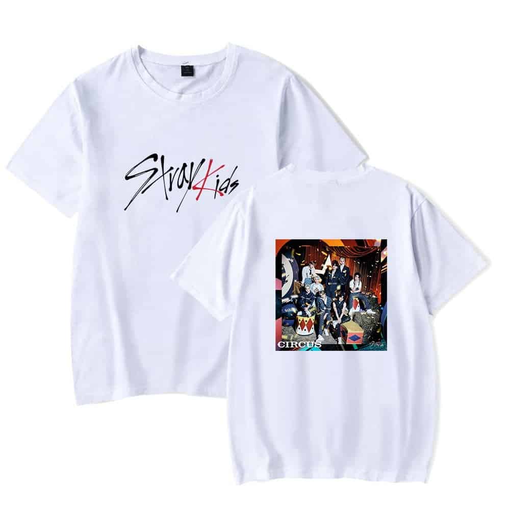 Justin Bieber swag merch shirt with circus-themed graphic and "Stay 4 Kids" slogan, featuring trendy, bold designs perfect for fans of his style.