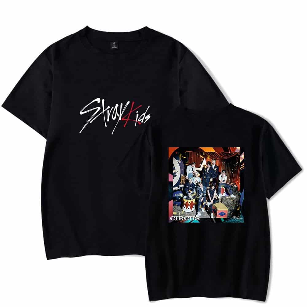 Black Justin Bieber swag merch t-shirts with Circus album artwork and "Swag Kids" logo.