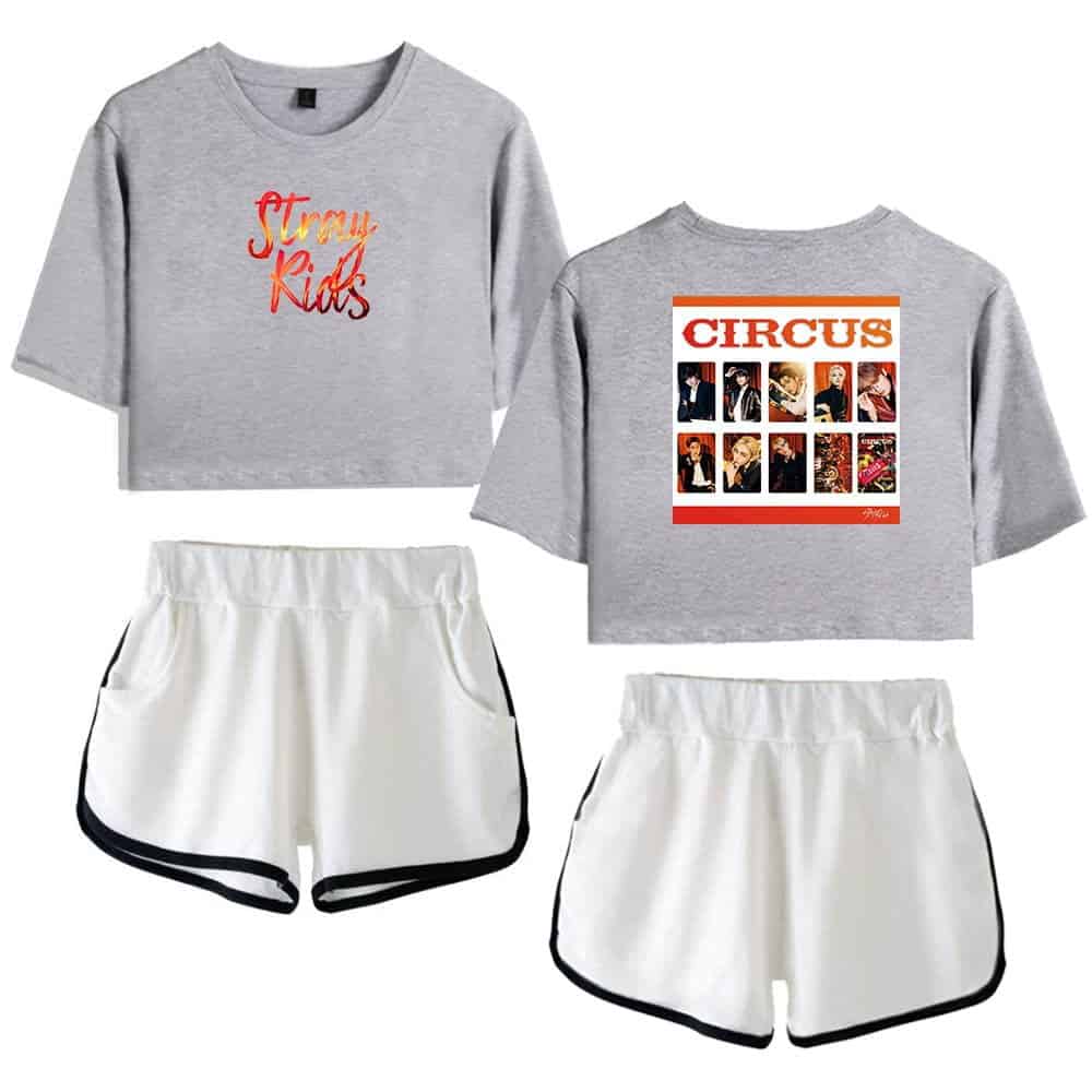 Justin Bieber swag merch crop top and shorts set featuring bold graphic designs and vibrant colors, perfect for fans of Bieber's trendy and sporty style.
