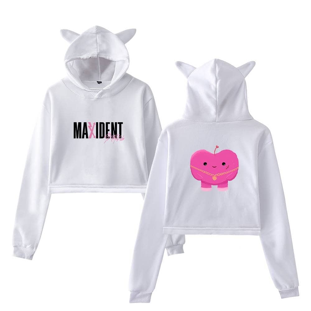 Maxidnt merch hoodie featuring pink character with chain and logo, trendy Justin Bieber swag clothing set.