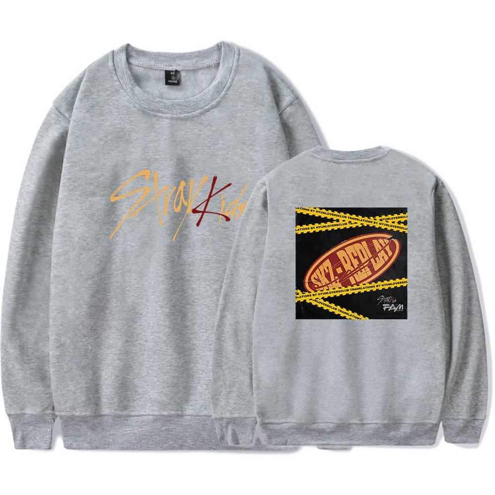 Gray sweatshirt with "Swag Kid" graphic design and racing-inspired back print, part of Justin Bieber swag merchandise collection behind-the-scenes style.