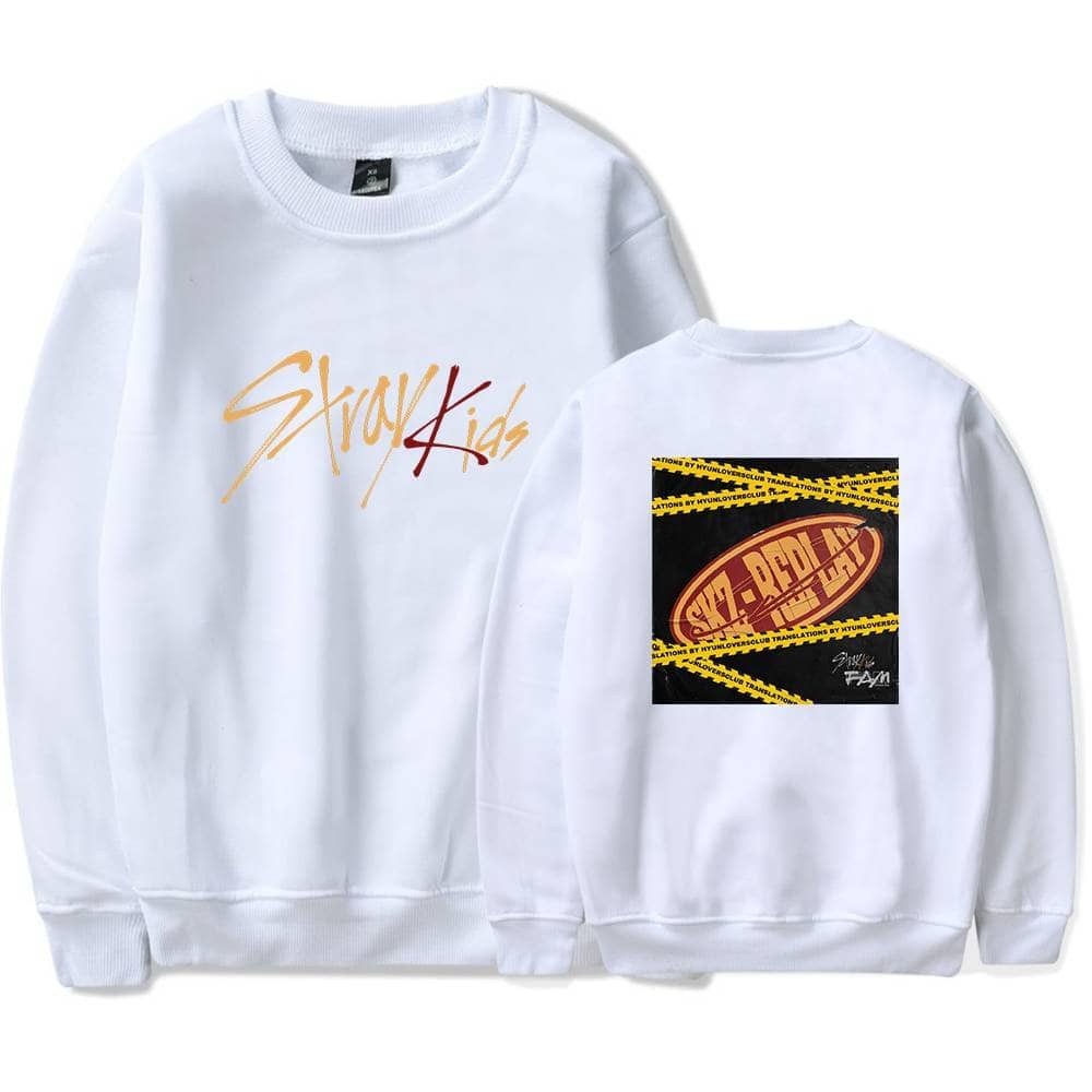 Strow4Kids white sweatshirt with bold graphic print, inspired by Justin Bieber swag merch, perfect for fans of trendy streetwear and pop culture style.