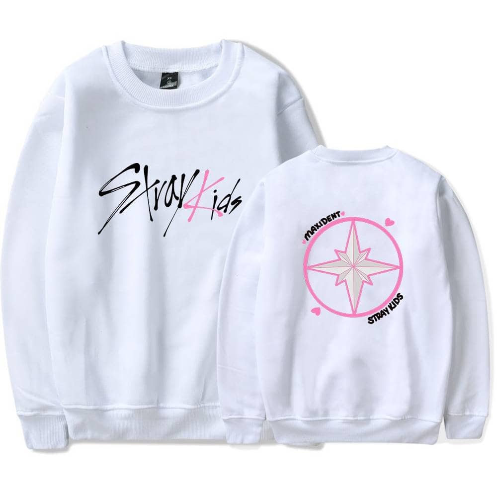 Stay4kids sweatshirt with trendy black and pink text and a large stylized star graphic on the back, combining Justin Bieber swag with youthful streetwear style, perfect for fans of pop culture fashion.