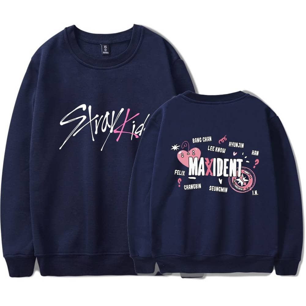 Cute Justin Bieber swag merch sweatshirt featuring "Swag Kid" text design on the front and colorful cartoon graphics and band member names on the back. Perfect for fans.