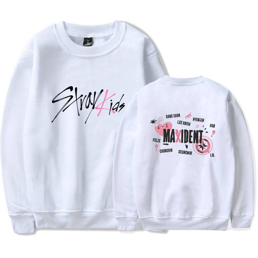 Stylish Justin Bieber swag merch sweatshirts with "Stay4Kids" and "Maxident" graphic designs, perfect for fans to showcase their trendy aesthetic.