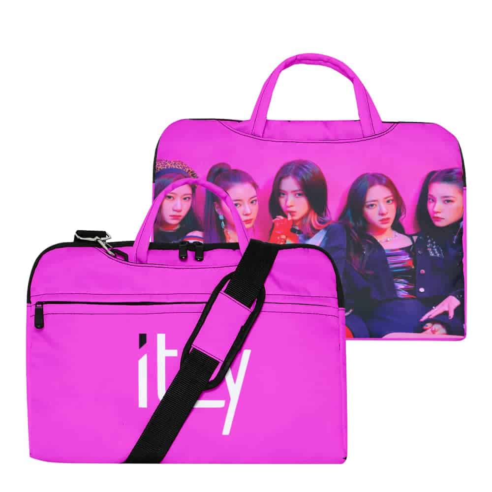 Pink Justin Bieber swag merch travel bags featuring a group photo of the artist's fans. Perfect for fans who want stylish, trendy accessories inspired by Justin Bieber's signature style.
