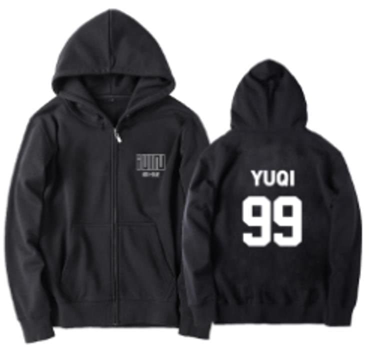 Black hoodie with Justin Bieber swag-inspired design, featuring a sleek front logo and a bold "YUAI" with the number 99 on the back, perfect for fans of Bieber's style.