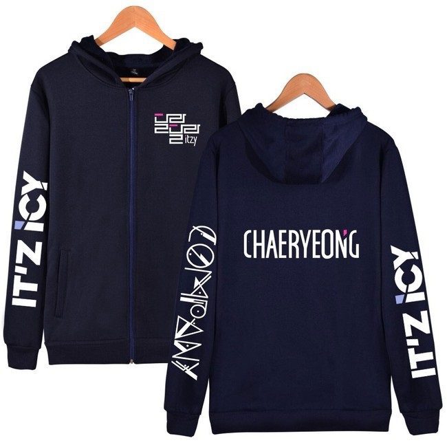 Bright navy blue hoodie with Justin Bieber swag and CHAEYREONG text, featuring bold graphic designs on sleeves and front, perfect for fans of celebrity-inspired streetwear fashion.