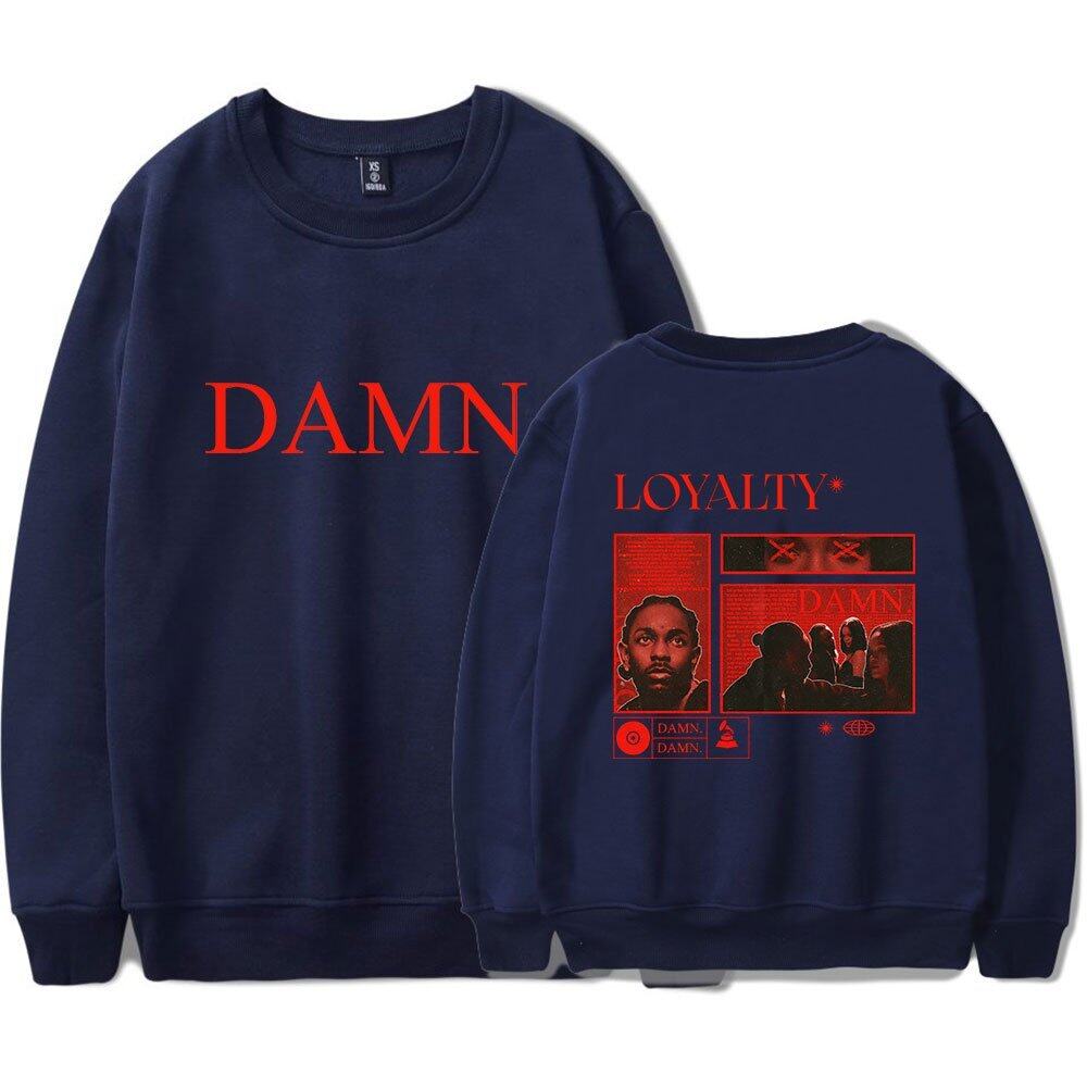 Damn sweatshirt with bold red text, perfect for Justin Bieber swag merch collectors.