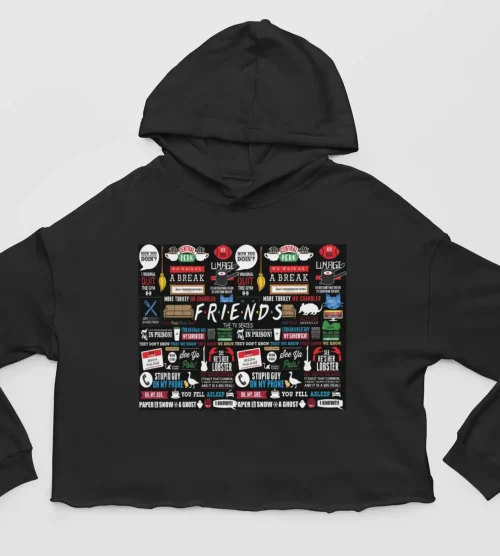 Tv Friends Cropped Hoodie #15 Collage