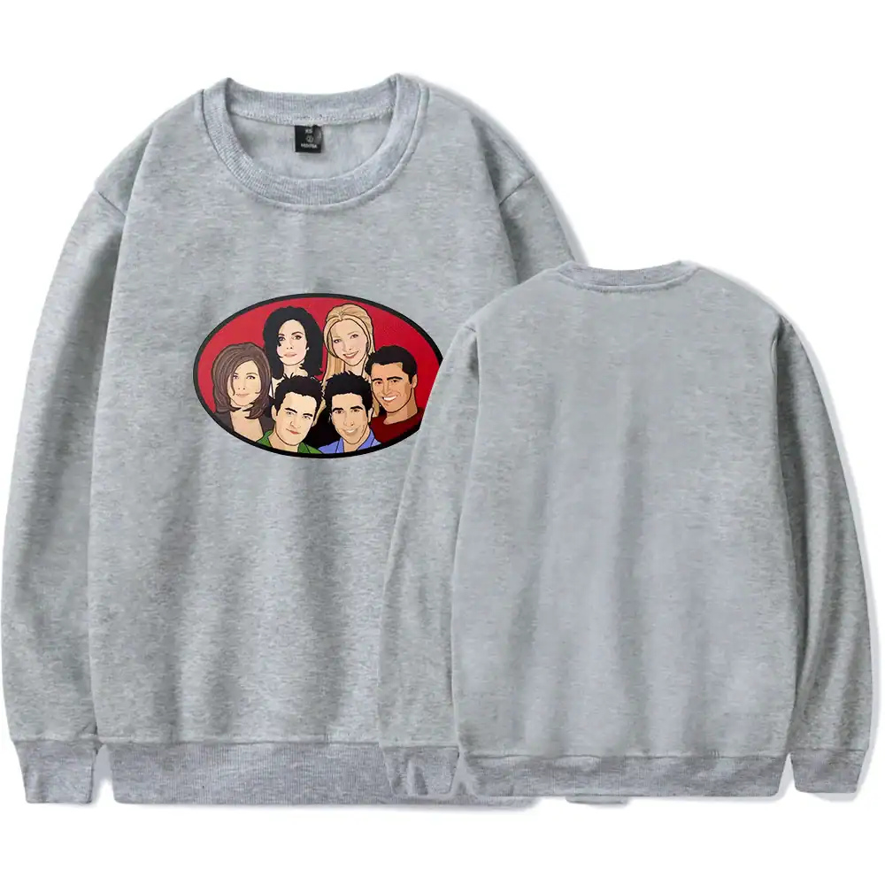 Justin Bieber swag merch sweatshirt featuring cartoon-style illustrations of his fan club members. Perfect for Bieber fans who want to showcase their support with stylish, comfortable apparel.