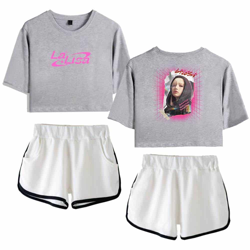 La Lisa graphic cropped sweatshirt with a retro aesthetic.