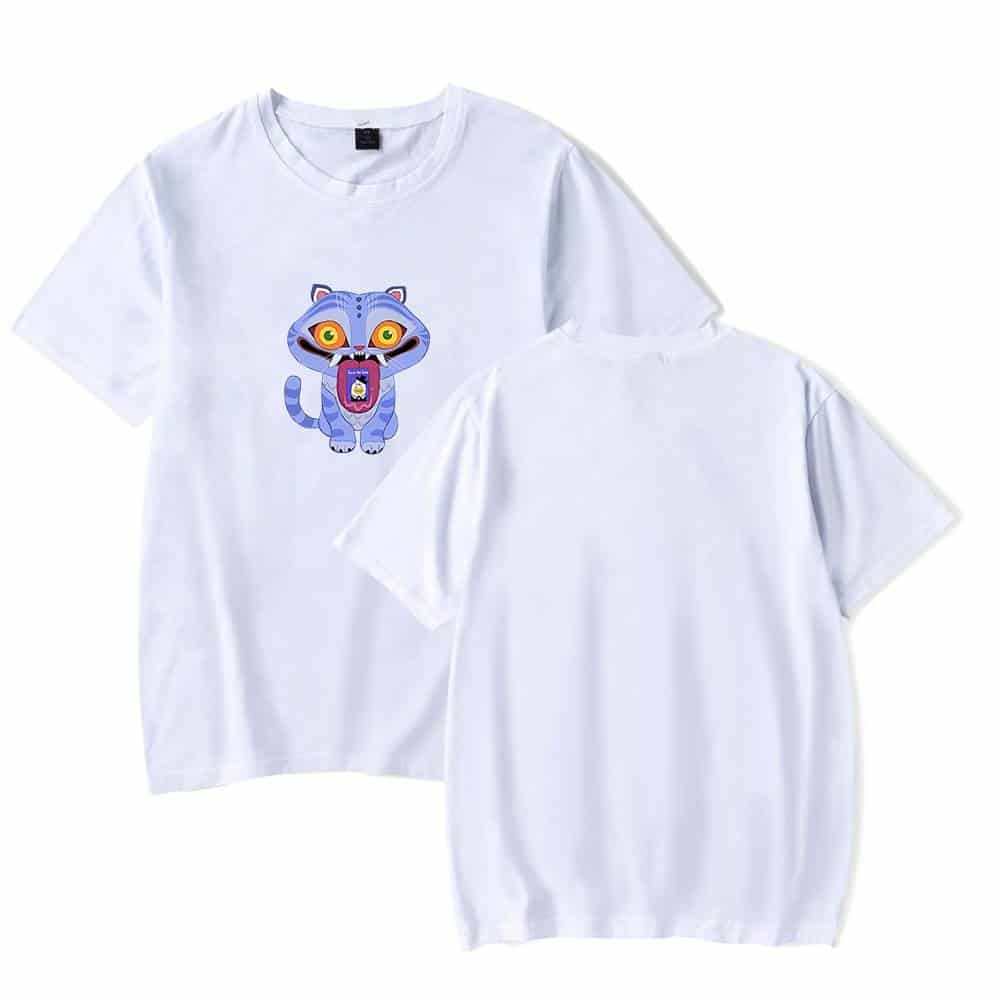 Vibrant Justin Bieber swag merch T-shirt featuring a colorful cartoon tiger design, perfect for fans who want to showcase their style and love for the artist.