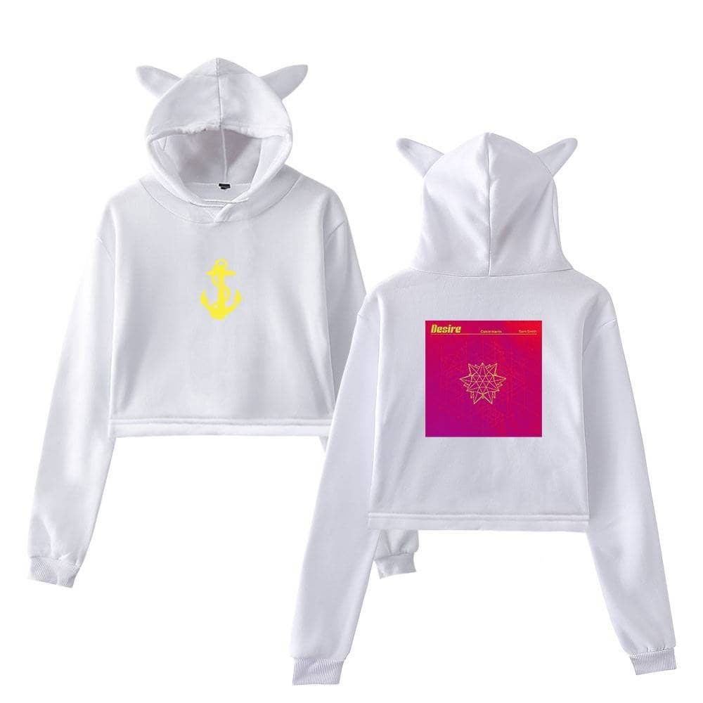 Yellow anchor logo hoodie with animal ears detail, trendy streetwear style, Justin Bieber swag inspired merchandise, casual and stylish outfit for fans.