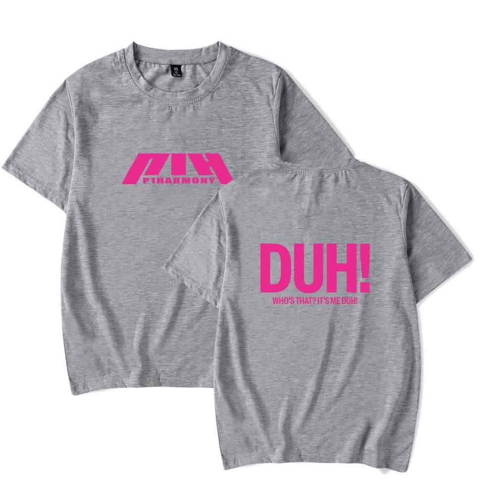 Pink and gray Justin Bieber swag merch t-shirts with bold graphic text design.