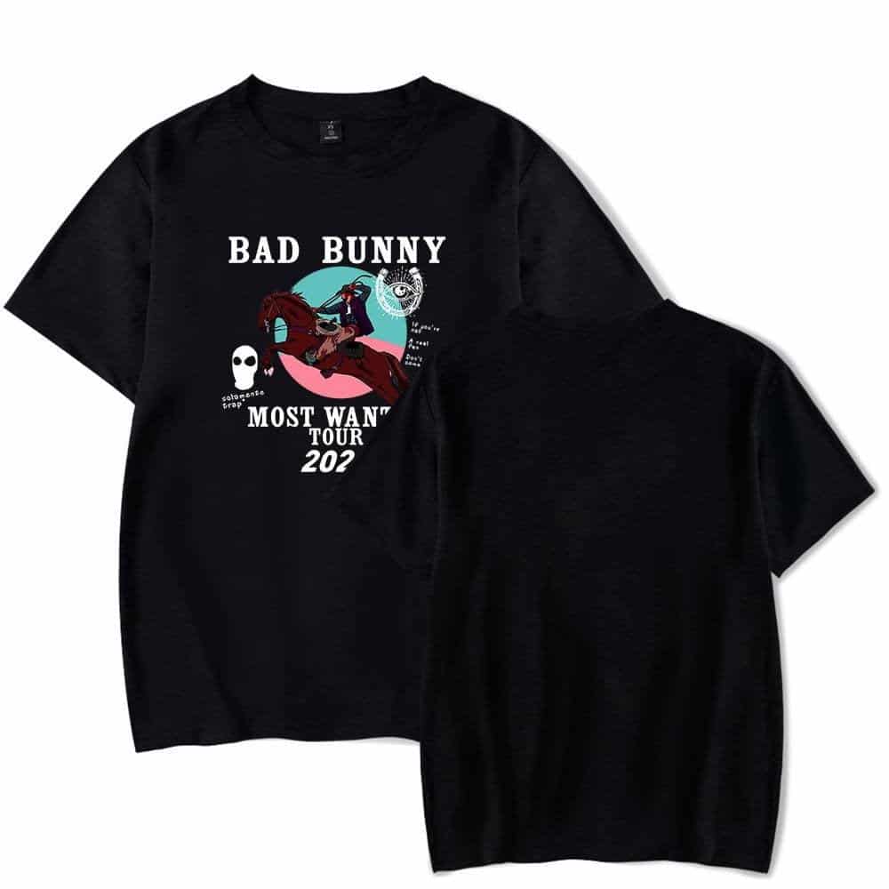 Bad bunny swag merch, Justin Bieber-inspired graphic t-shirt featuring bold text and modern design, perfect for fans of streetwear and music-inspired fashion.