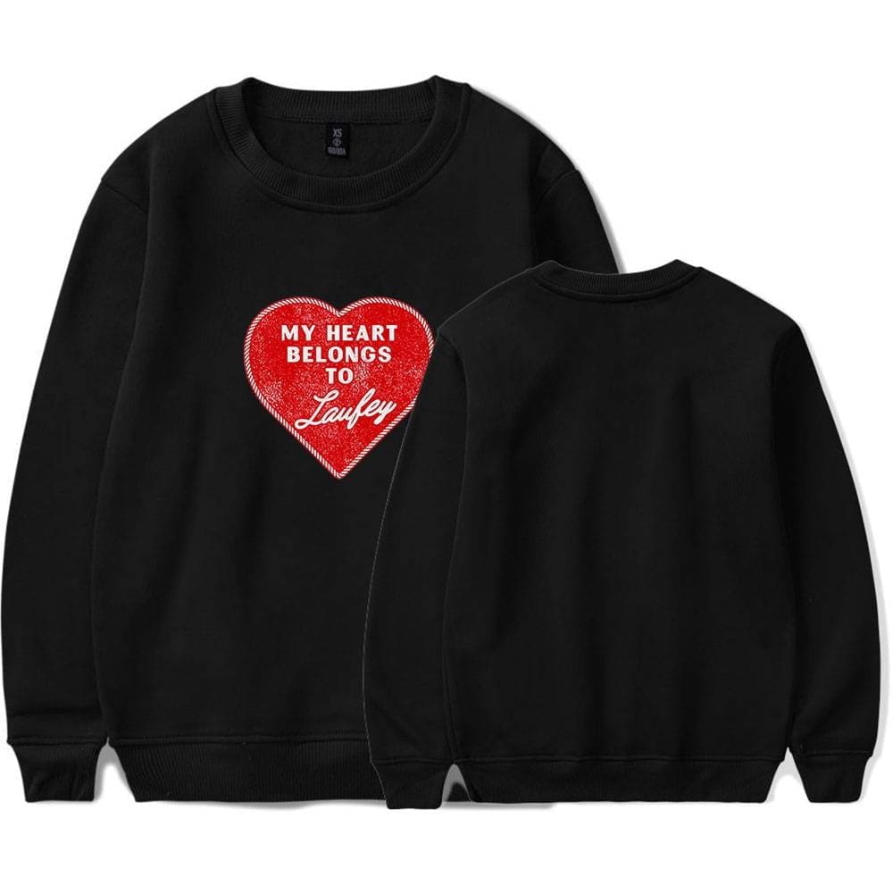 Heart motif sweatshirt featuring Justin Bieber swag merch style.