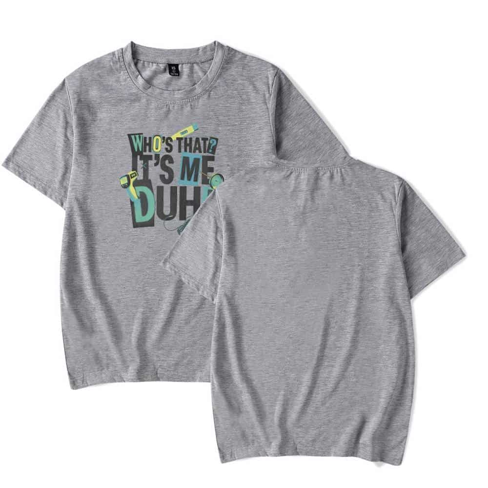 Colorful graphic t-shirt featuring playful text and fun accessories, perfect for showcasing Justin Bieber swag merchandise.
