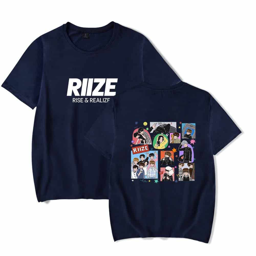 RIZE swag and merch T-shirts featuring Justin Bieber-inspired designs with colorful graphics and text. Perfect for fans wanting to showcase their love for Justin Bieber's style and music.
