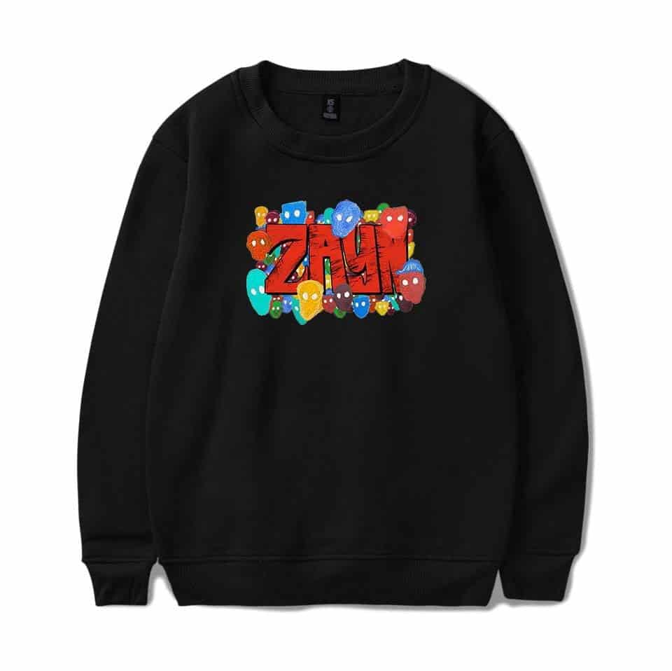 Zain swag hoodie with colorful graphic design, inspired by Justin Bieber merchandise.