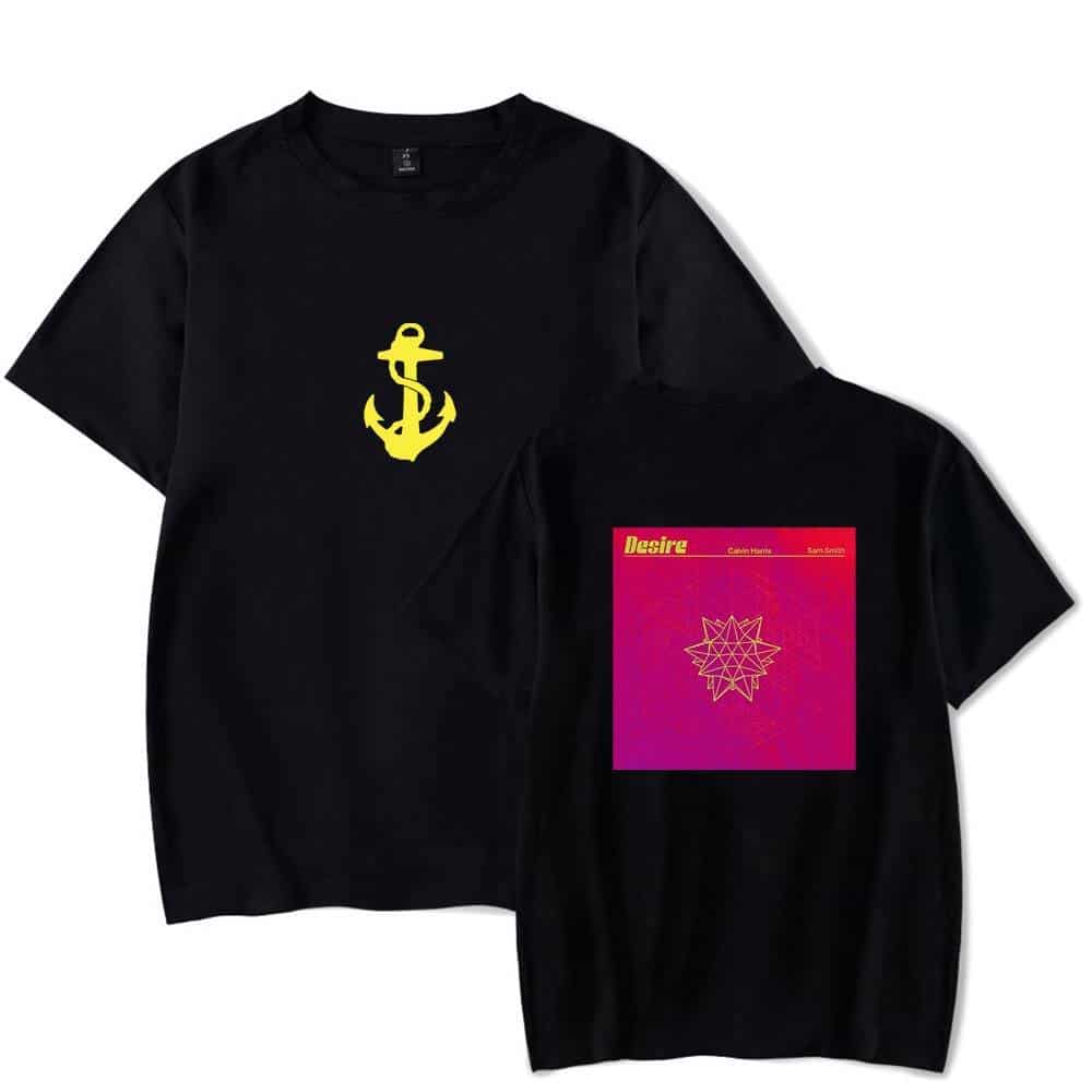 Yellow anchor graphic graphic on black t-shirt, swag merchandise, Justin Bieber inspired.