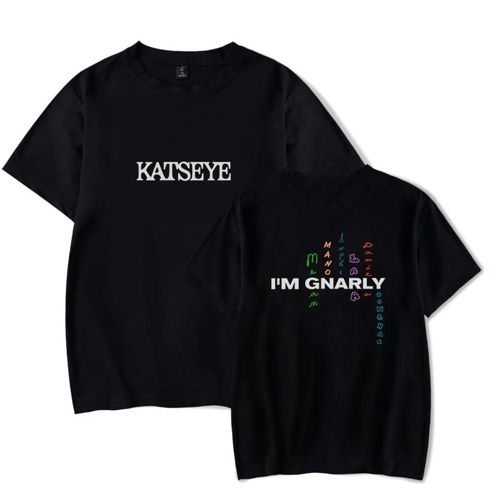 KATSEYE and I'M GNARLY graphic graphic t-shirt for Justin Bieber swag merch collection.