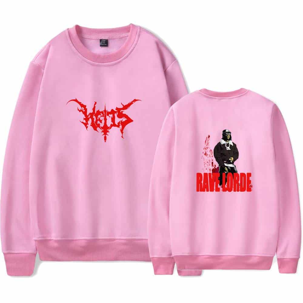 WELS sweatshirt featuring rapper graphic, pink color with bold red text, perfect for Justin Bieber swag merch fans.