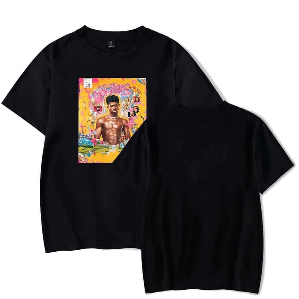 Justin Bieber swag merch black t-shirt featuring colorful, vibrant design inspired by his album "Montreal". Perfect for fans to showcase their style and love for Bieber’s music. Comfortable and trendy.