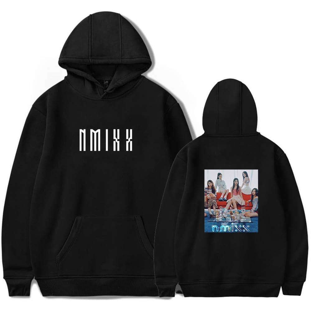 Justin Bieber swag merch hoodie featuring a group photo of the popular singer's girl group. Perfect for fans who want to showcase their love for Justin Bieber's stylish and trendy merchandise.
