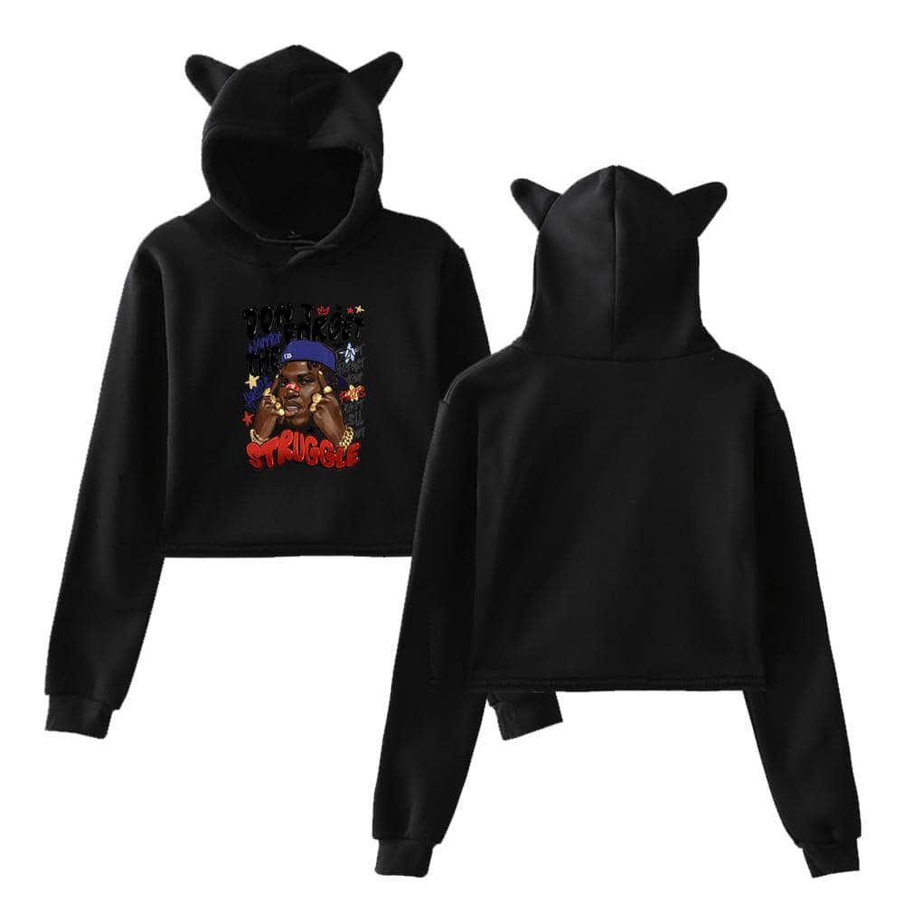 Justin Bieber swag merchandise hoodie with cartoon graphics and playful design, perfect for fans who want to show their style and support. Featuring animal ear details on the hood, combining cool fashion with pop culture.