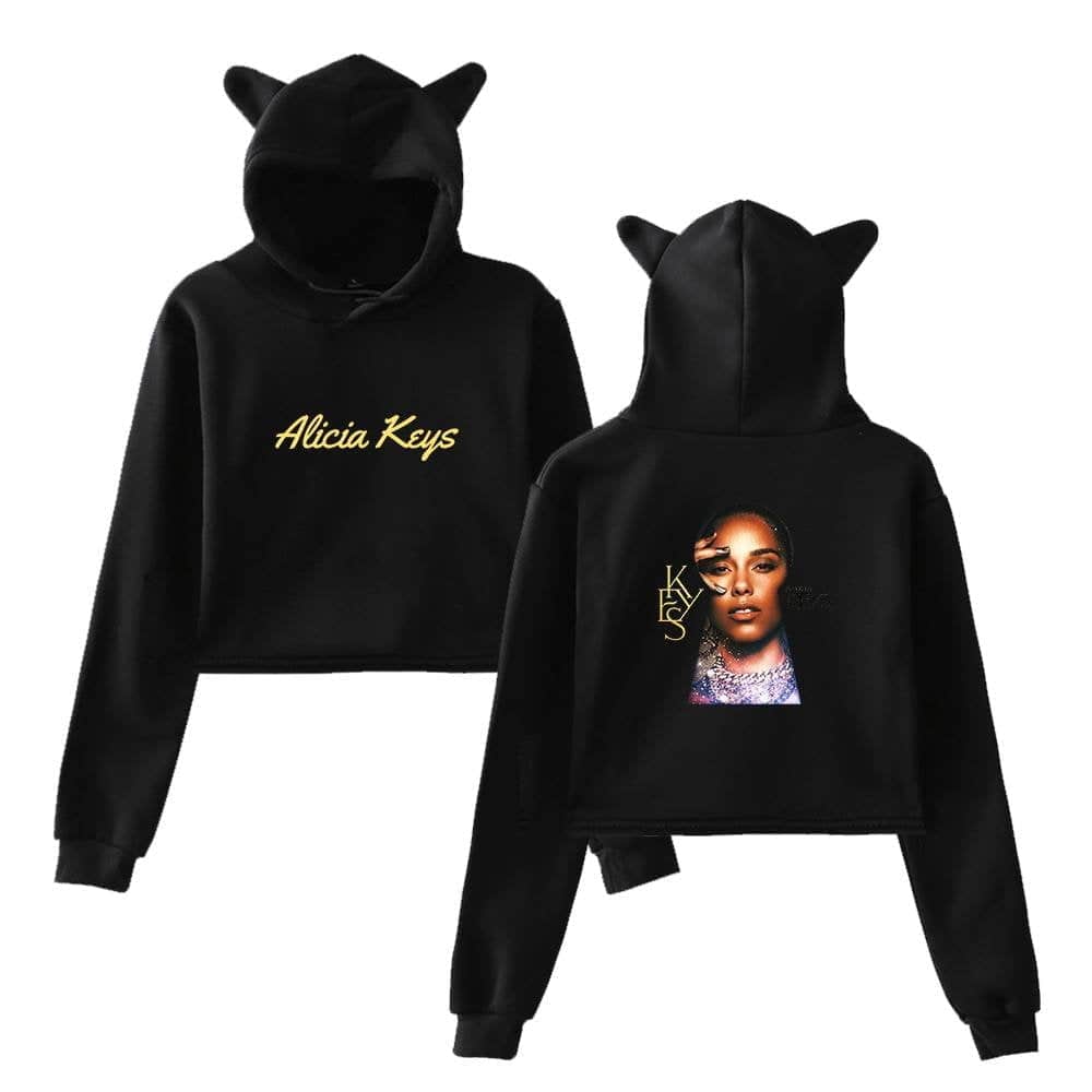Alicia Keys swag hoodie with her portrait and stylish lettering, perfect for music fans and streetwear enthusiasts who love celebrity-inspired apparel.