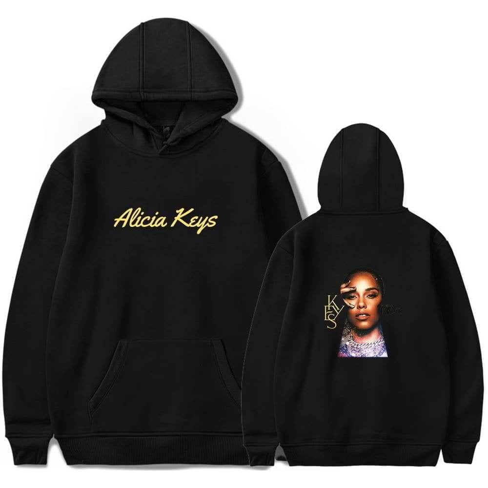 Justin Bieber swag hoodie with Alicia Keys graphic print for stylish fans. Perfect for showcasing music love and trendy streetwear fashion. High-quality, comfortable, and exclusive designed merchandise.