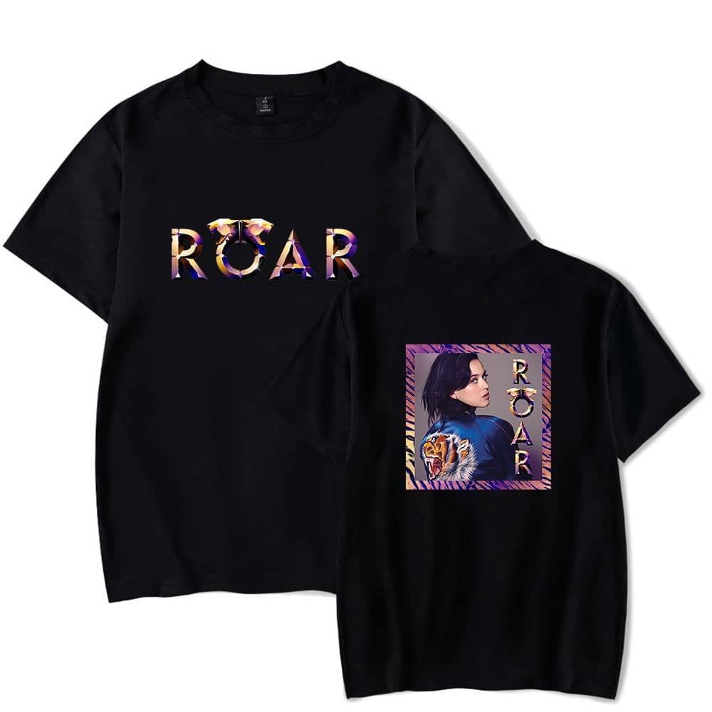 ROAR graphic t-shirt featuring a bold lion and woman's portrait, embodying Justin Bieber swag merch style.