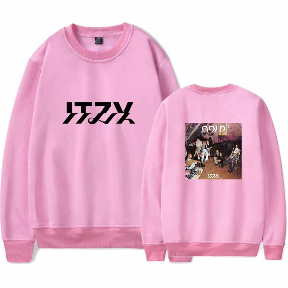 LIT7V Swag pink sweatshirt with bold black text front and a group photo back featuring Justin Bieber merchandise style.
