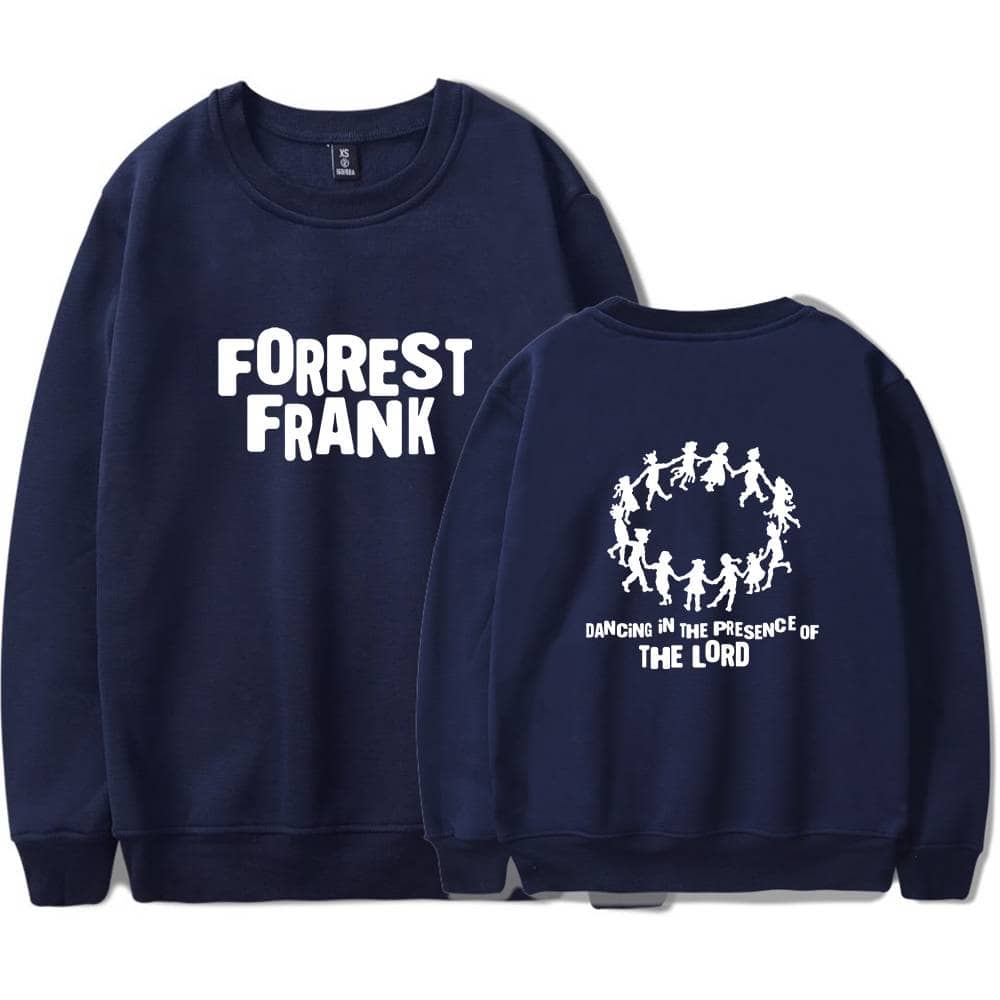 Forrest Frank sweatshirt with Christian-themed design and catchy slogan.