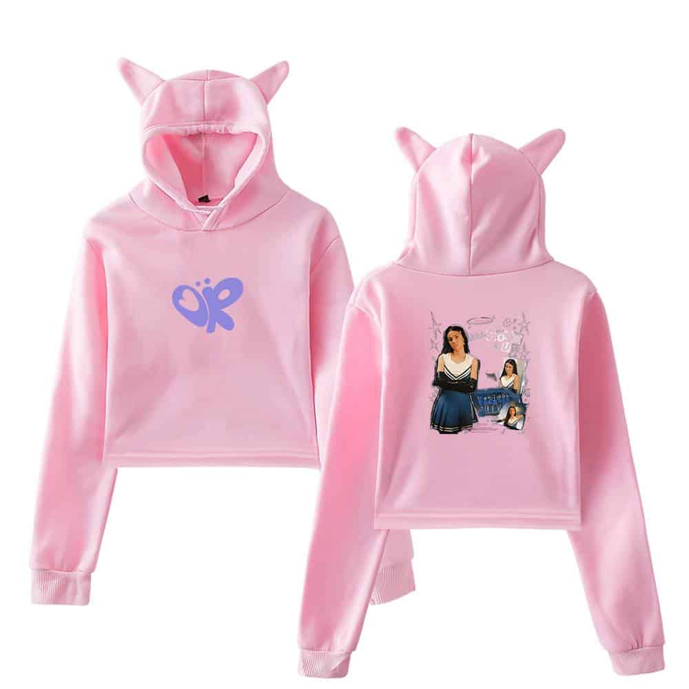 Butterfly logo pink hoodie with cat ears,Justin Bieber swag merch, pink casual hoodie for fans, cute and trendy music-inspired sweatshirt, perfect for Justin Bieber enthusiasts, featuring unique graphic print and playful design elements, ideal for expressing fan loyalty in style.