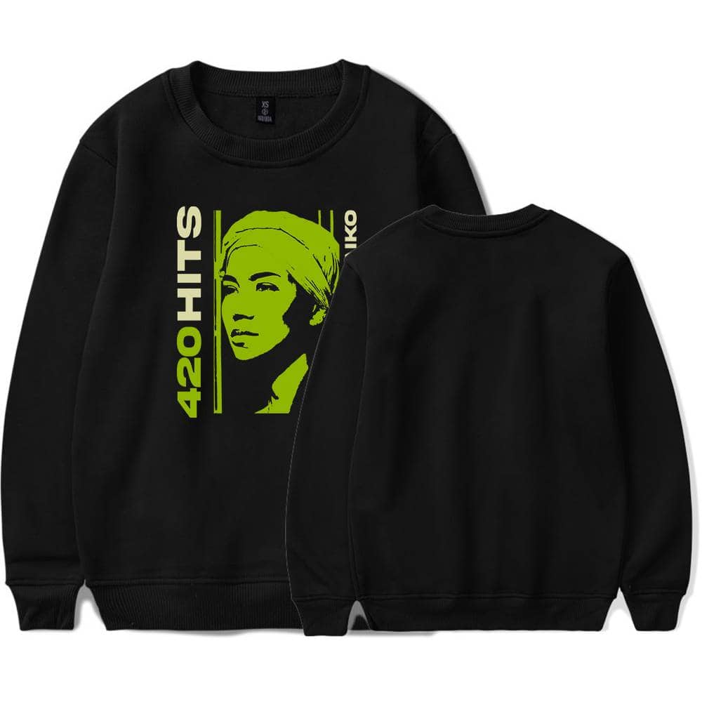 420 HITS Justin Bieber swag hoodie with a neon green graphic design of a woman's face. Stylish streetwear for fans of Justin Bieber’s fashion and swag merch collection. Perfect for casual wear.