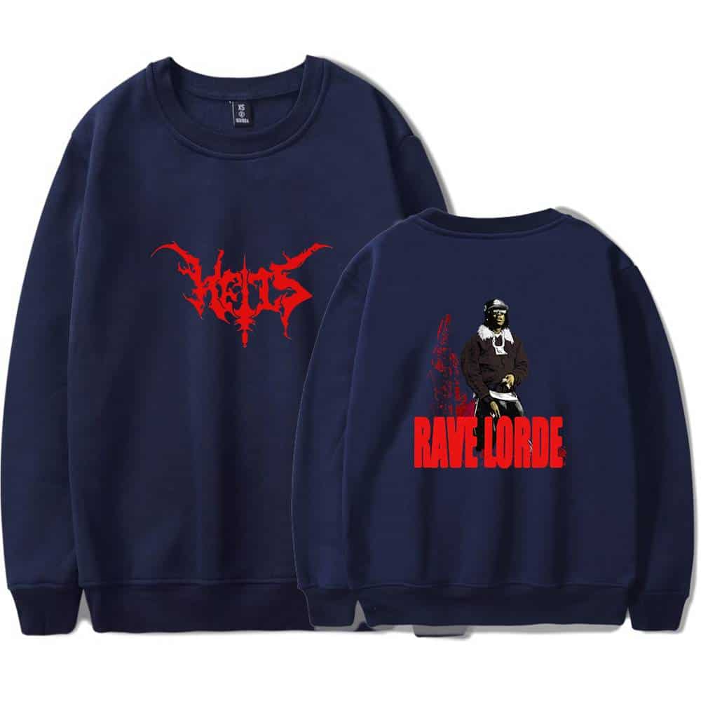 Veilts and Rave Lorde graphic sweatshirts in bold, dark designs with gothic and hip-hop influences, perfect for Justin Bieber swag merch collections.