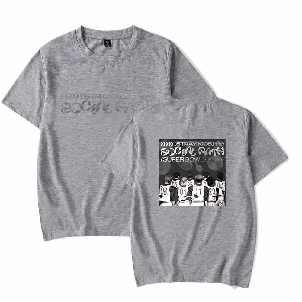 Gray justin bieber swag merch t-shirt with social justice graphic print and super bowl design.