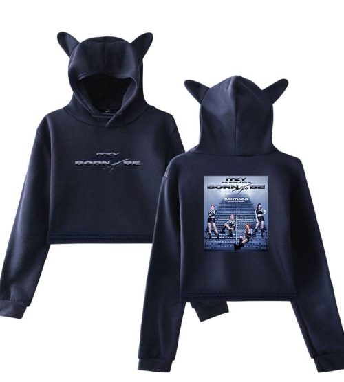 Itzy Born to Be Cropped Hoodie #1