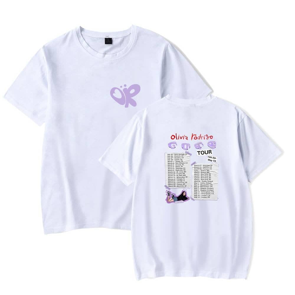 Justin Bieber swag merch white t-shirts featuring bold graphic designs and tour dates, perfect for fans wanting stylish and trendy concert apparel.
