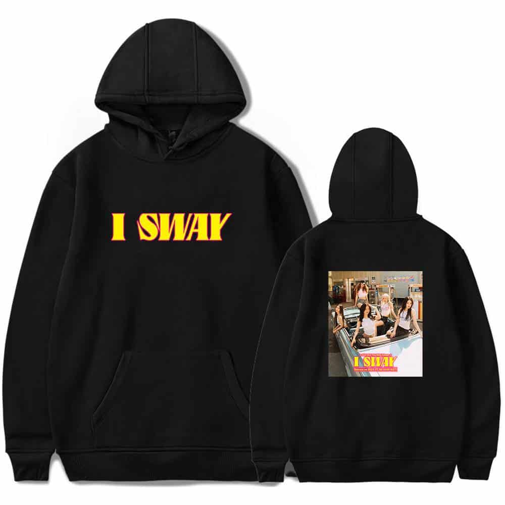 I SWAG hoodie with a graphic of a girl gang in a vintage car, inspired by Justin Bieber swag merch.