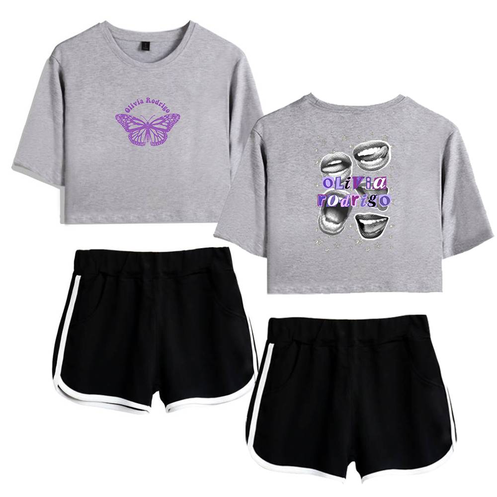 Butterfly graphic sweatshirt with Olivia Rodrigo text design, casual and trendy for swag merch style.